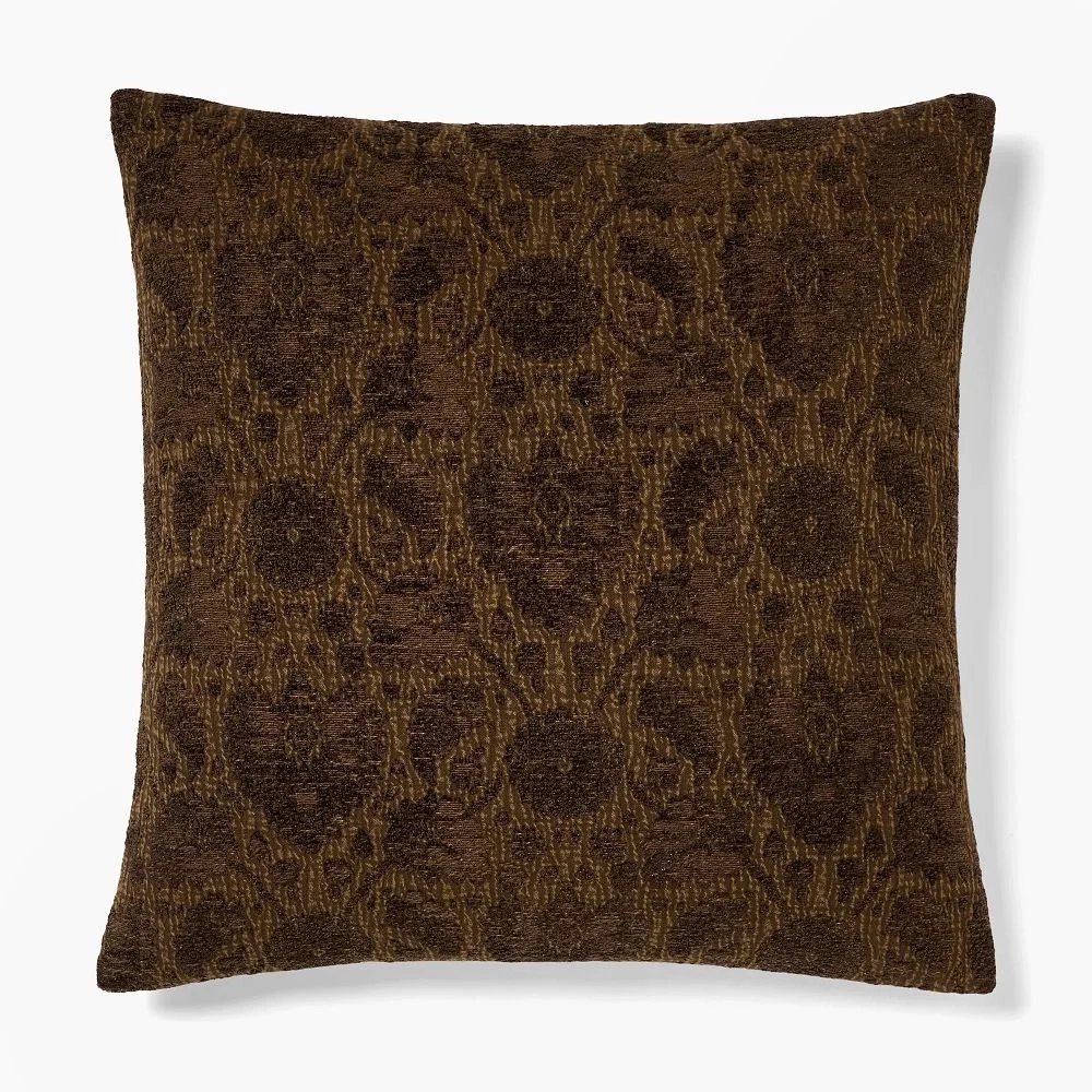 West Elm Chenille Jacquard Paisley Pillow Cover light blue 24X24
